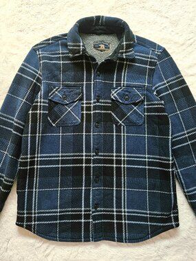 Freedom Foundry Men's Plaid Super Plush Jacket Shirt Shacket Size M